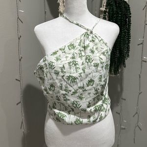 Abercrombie & Fitch Tropical One Shoulder Shirt Size Large